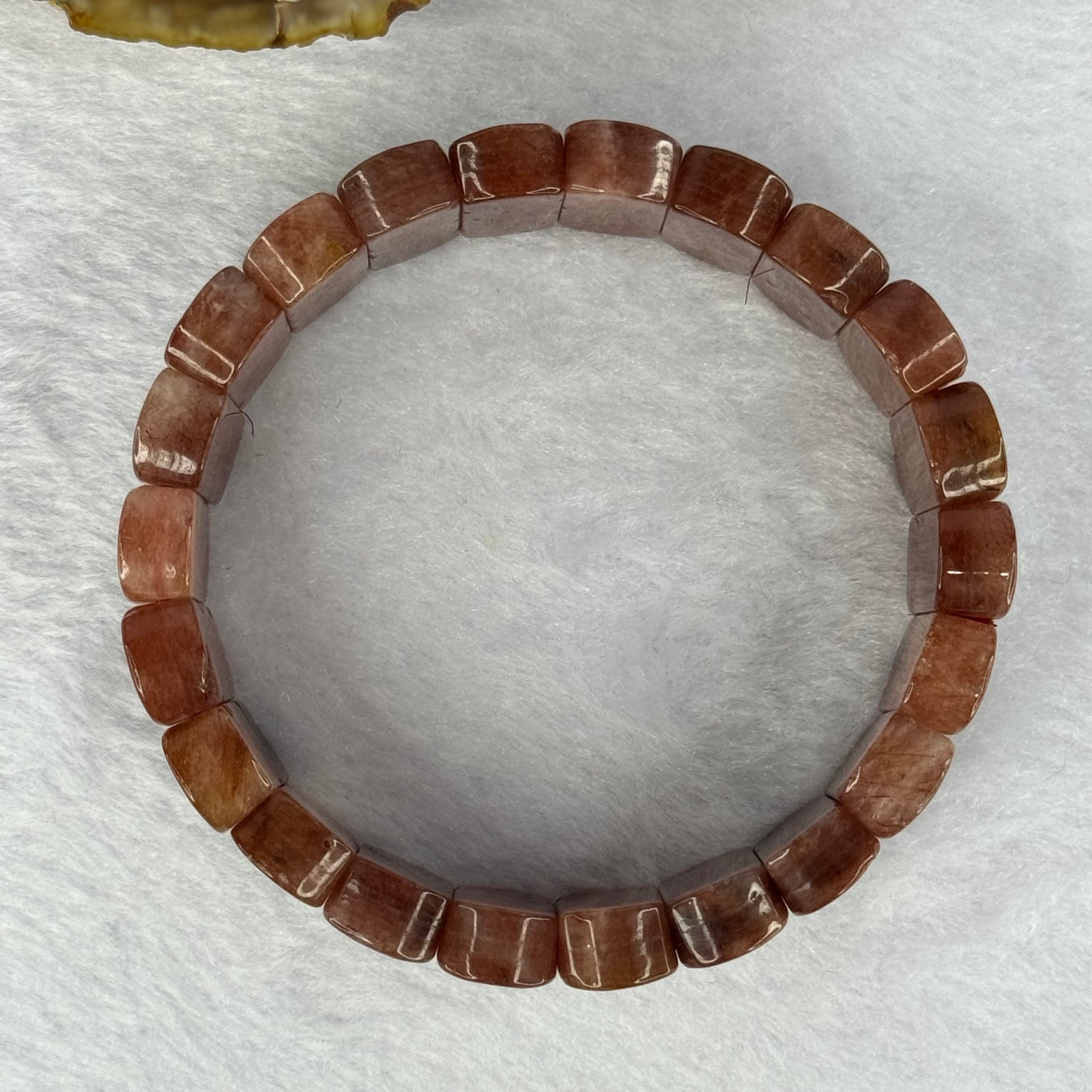 Natural Red Rutilated Quartz Bracelet 55.78g 17cm 20.9 by 9.2 by 6.9mm 22 Beads - Huangs Jadeite and Jewelry Pte Ltd