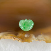 Type A Old Mine Full Green Jadeite Ruyi Charm Stone For Setting 0.41g 9.6 by 8.0 by 2.3mm - Huangs Jadeite and Jewelry Pte Ltd