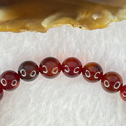 Natural Blood Red Amber Beads Bracelet 4.78g 14.5cm 7.3mm 25 Beads - Huangs Jadeite and Jewelry Pte Ltd