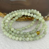 Type A Semi Icy Green with Wuji Grey Piao Hua Beads Necklace 104 Beads 5.5mm 32.18g - Huangs Jadeite and Jewelry Pte Ltd