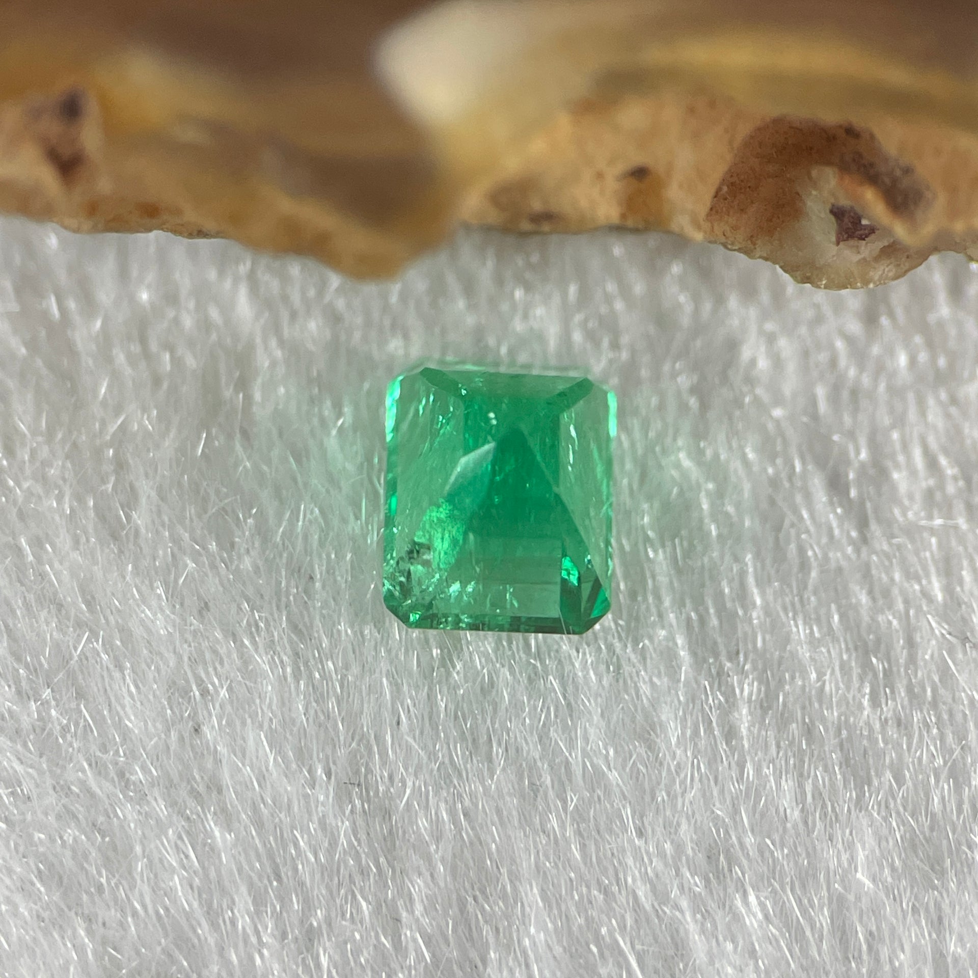 Natural Colombia Green Emerald (Beryl) Cut-Cornered Rectangular step cut 0.70cts 5.7 by 4.5 by 4.1mm - Huangs Jadeite and Jewelry Pte Ltd