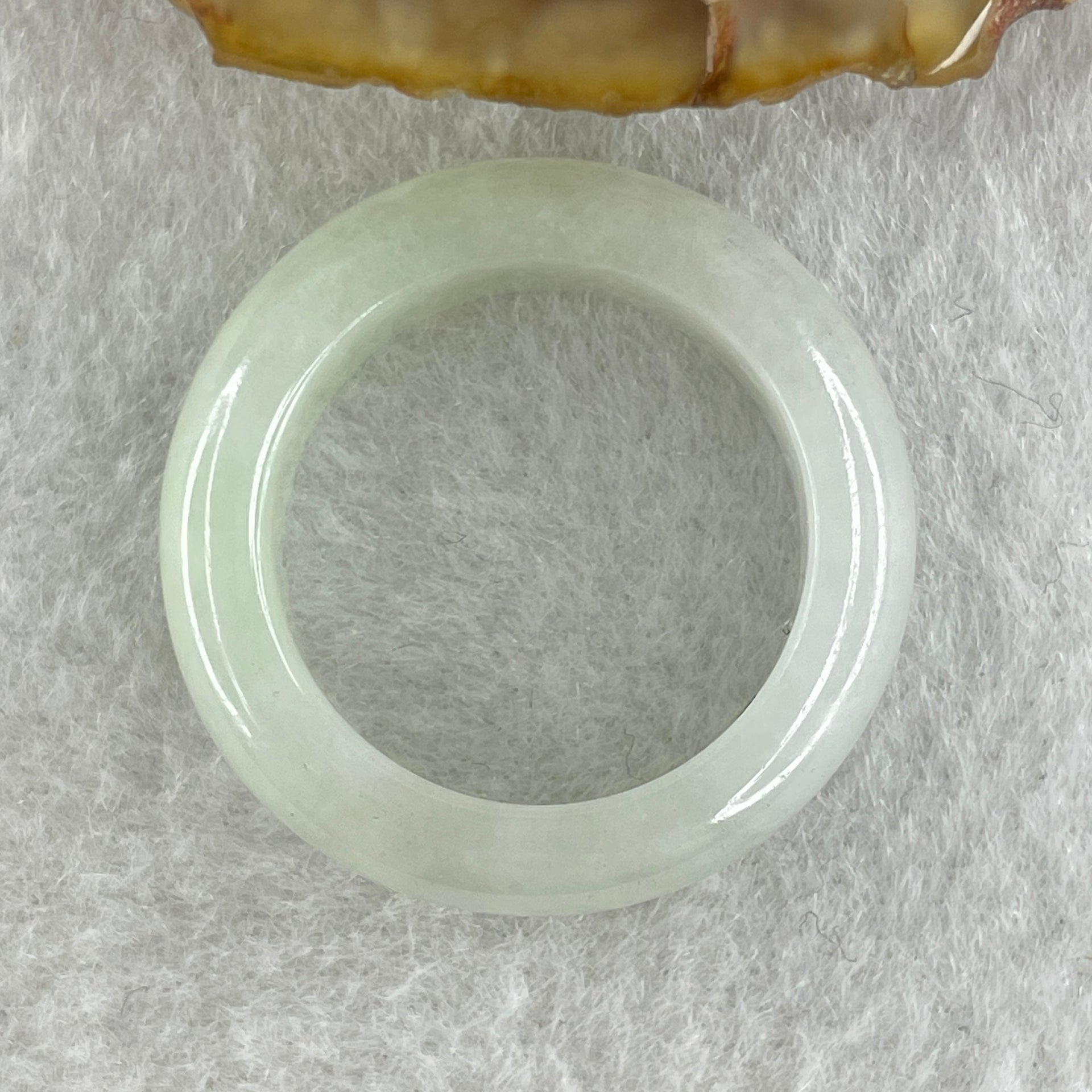 Type A Natural Faint Green to White Jadeite Ring 4.40g 6.5 by 4.8mm US 6.9 HK 15.2 (Very Very Slight Internal Line) - Huangs Jadeite and Jewelry Pte Ltd