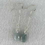 Type A Intense Greyish Lavender Jadeite Pineapple in S925 Sliver Earrings 2.45g 12.9 by 7.2 by 3.9mm - Huangs Jadeite and Jewelry Pte Ltd