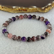 Natural Super 7 Beads Bracelet 11.54g 16cm 6.8mm 28 Beads - Huangs Jadeite and Jewelry Pte Ltd