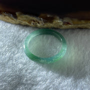 Natural Type A Semi Icy Blueish Green Jadeite Ring 1.33g 3.4 by 2.5 US7.3 HK16 (Close to Perfect) - Huangs Jadeite and Jewelry Pte Ltd