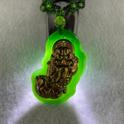 Man Made Brass Pixiu Green Color Beads Necklace 44.42g 64cm 50.3 by 31.6 by 11.5mm - Huangs Jadeite and Jewelry Pte Ltd