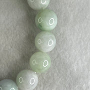 Type A Light Green with Light Lavender Jadeite Beads Bracelet 78.22g 17cm 14.8mm 15 Beads (Some Internal Lines) - Huangs Jadeite and Jewelry Pte Ltd