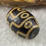 Natural Powerful Tibetan Old Oily Agate 9 Eyes Dzi Bead Heavenly Master (Tian Zhu) 九眼天诛 2.14g 14.1 by 10.3mm - Huangs Jadeite and Jewelry Pte Ltd