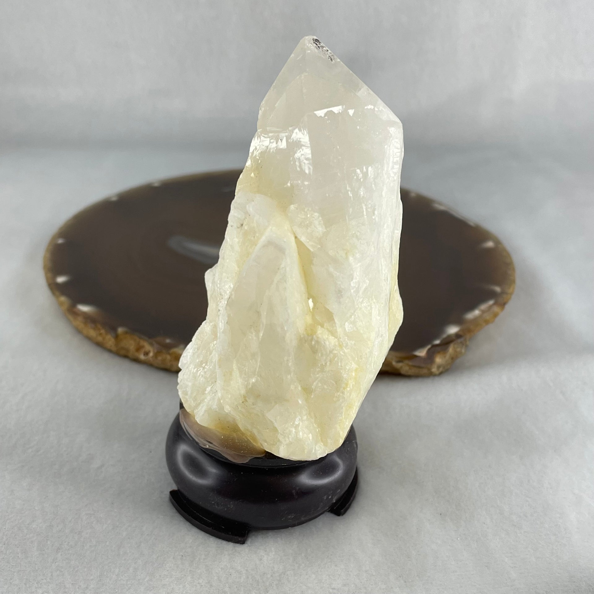Natural Milky White Quartz Display 310.60g 62.5 by 47.5 by 104.6mm - Huangs Jadeite and Jewelry Pte Ltd