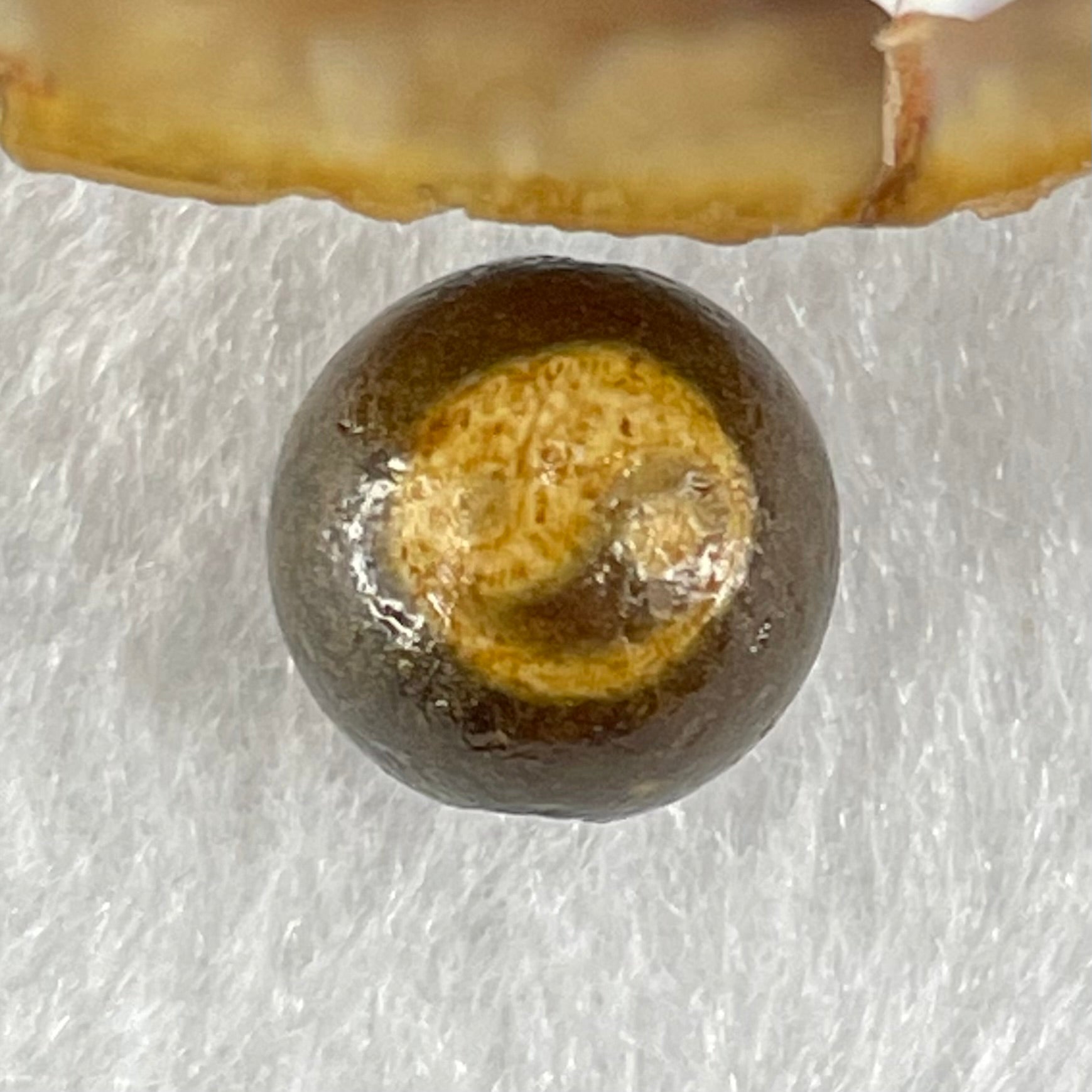 Natural Powerful Tibetan Old Oily Agate Yin Yang Bead Heavenly Master (Tian Zhu) 1.50g 10.1 by 10.5mm - Huangs Jadeite and Jewelry Pte Ltd