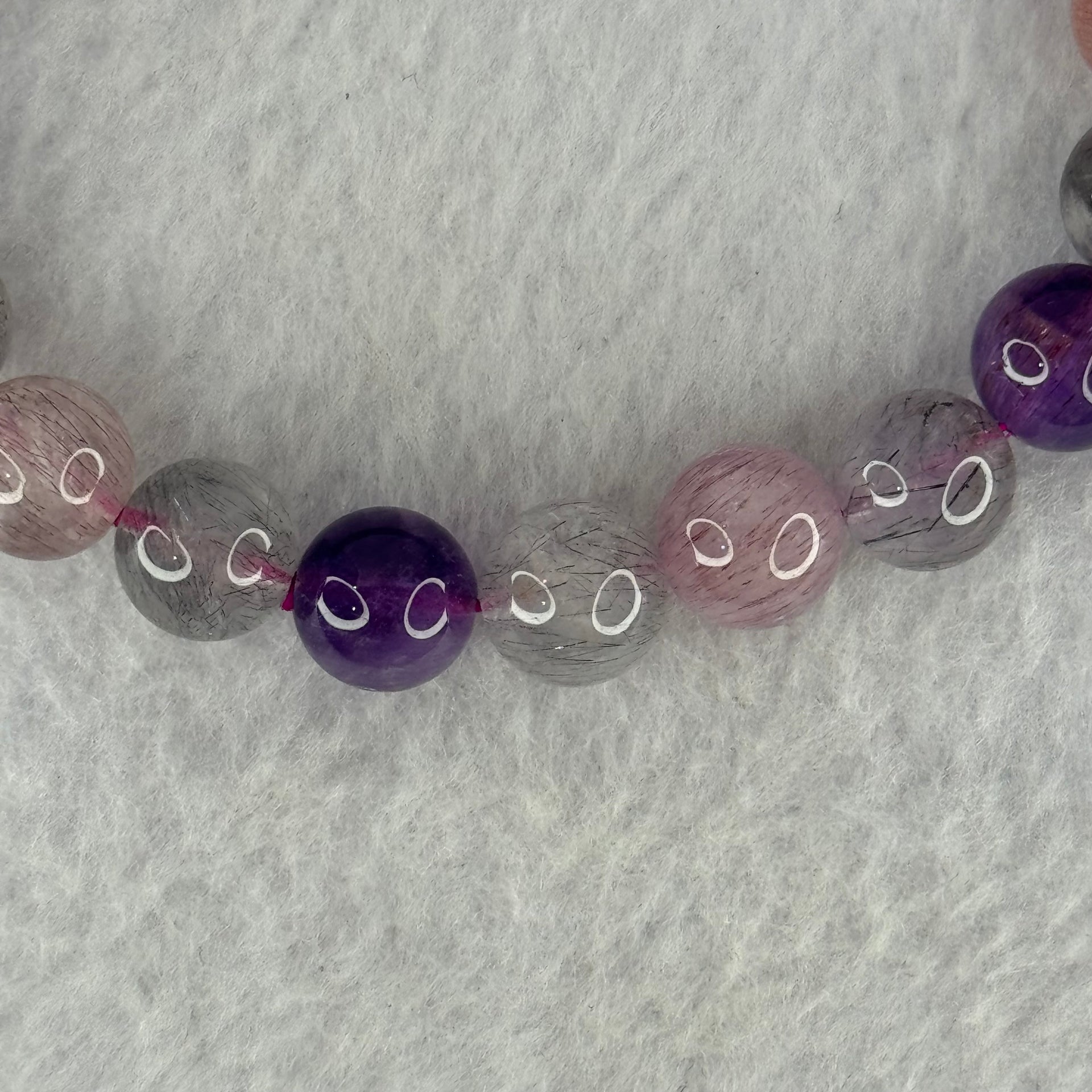 Natural Super 7 Beads Bracelet 30.16g 17.5cm 10.4mm 20 Beads - Huangs Jadeite and Jewelry Pte Ltd