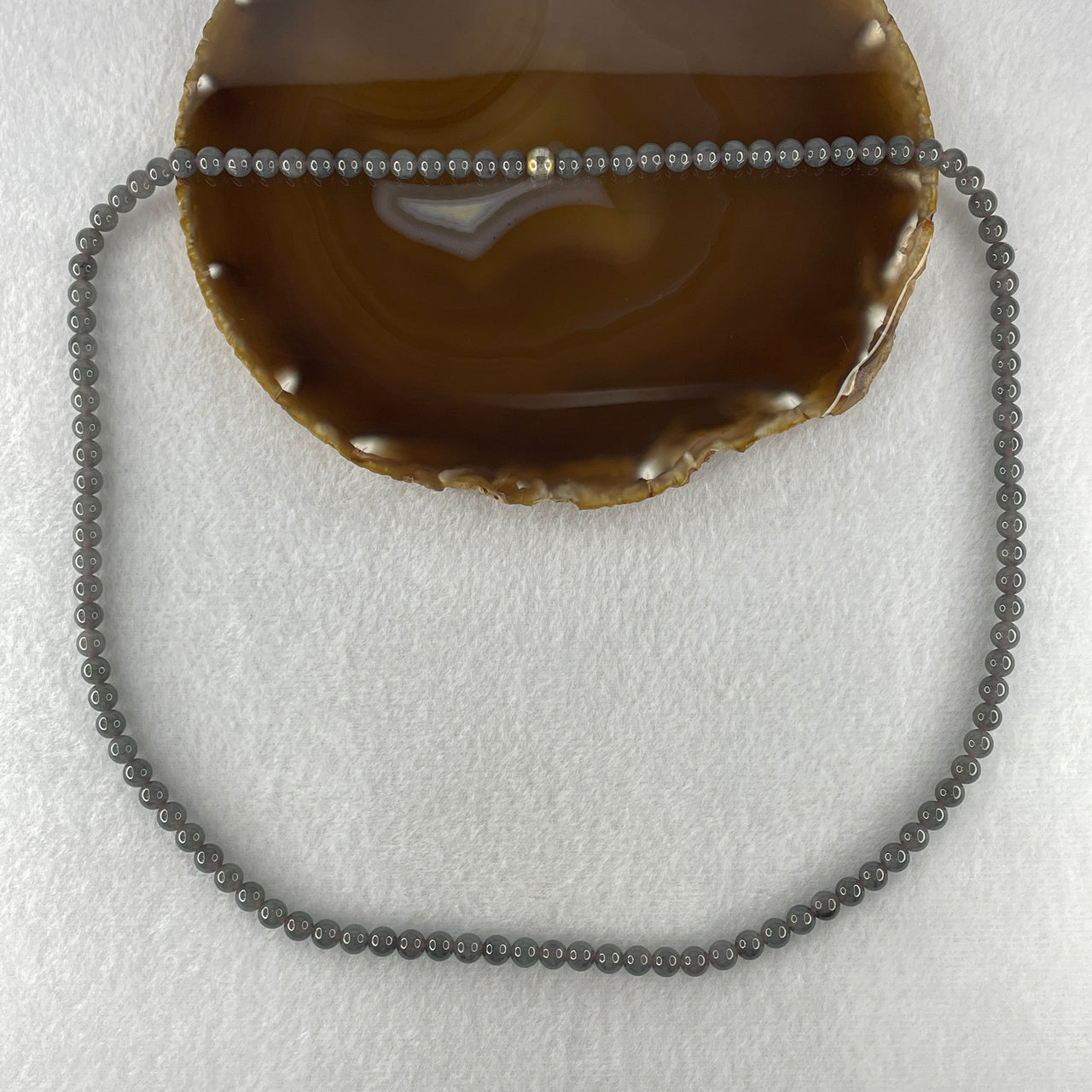 Natural Type A Semi Icy Wuji Grey Jadeite Beads Necklace 40.00g 60cm 6.0mm 109 Beads