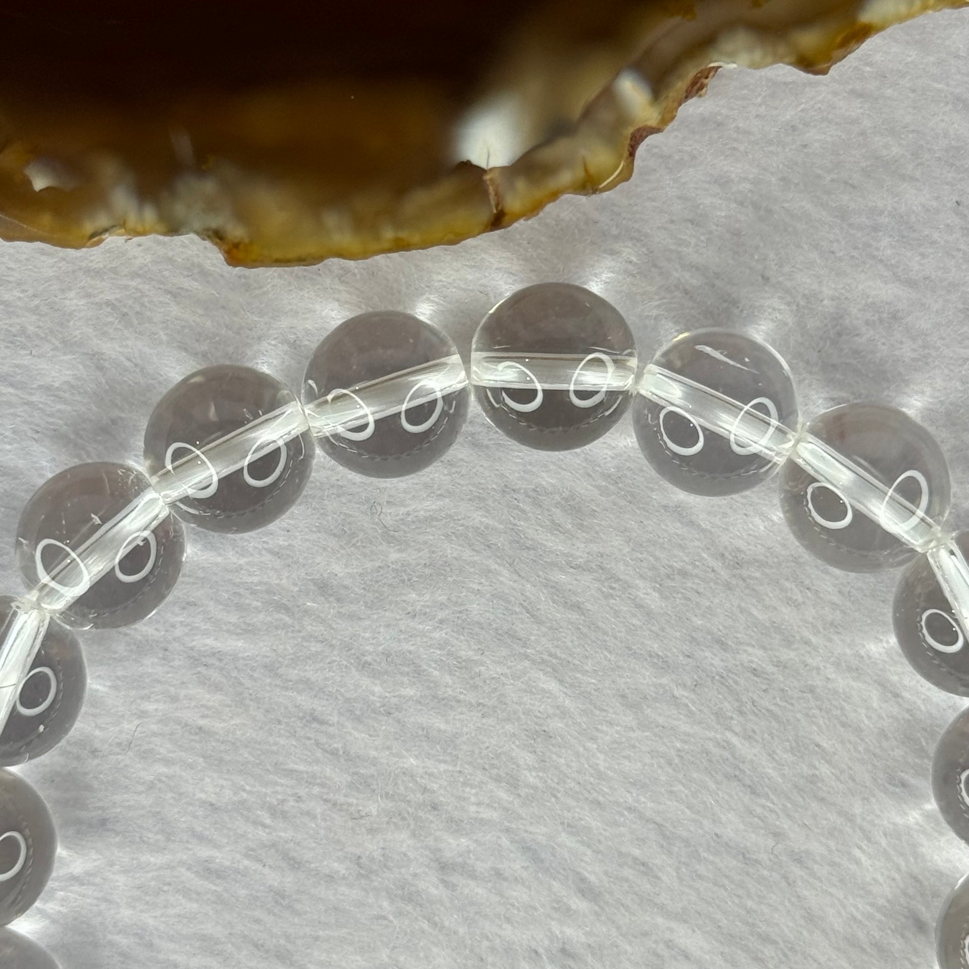 Natural Clear Quartz Bracelet 天然白水晶手链 30.28g 17cm 10.6mm 19 Beads - Huangs Jadeite and Jewelry Pte Ltd