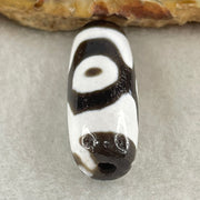 Natural Powerful Tibetan Old Oily Agate 3 Eyes Dzi Bead Heavenly Master (Tian Zhu) 三眼天诛 4.99g 27.6 by 10.8mm - Huangs Jadeite and Jewelry Pte Ltd