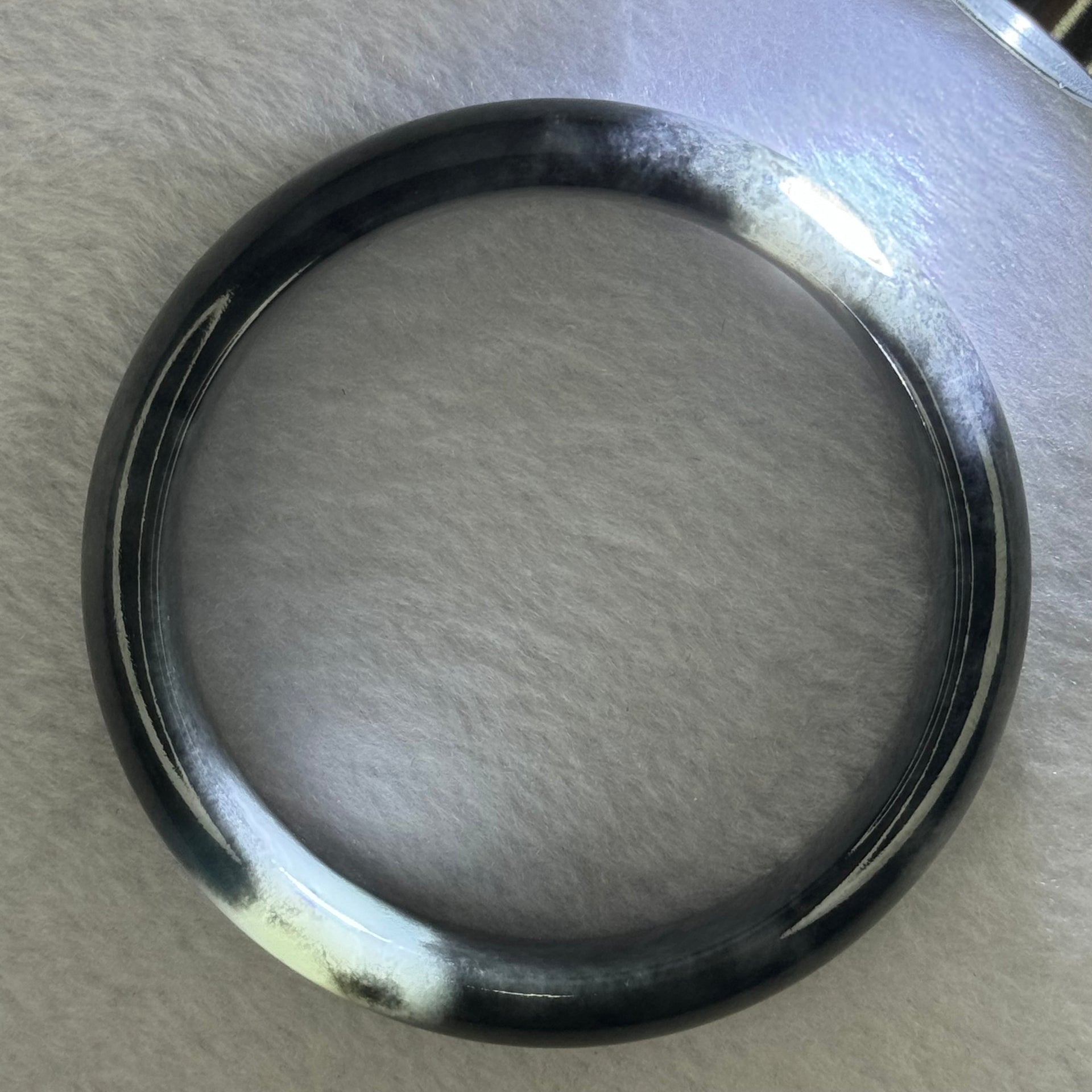 Type A Wuji Greyish Black Jadeite Bangle 70.00g Internal Diameter 60.7mm 16.1 by 8.1mm (Close to Perfect) - Huangs Jadeite and Jewelry Pte Ltd