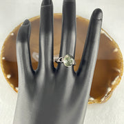 Good Grade Natural Green Phantom Quartz Ring in S925 Sliver 2.32g 10.5 by 8.2 by 5.5mm (Adjustable Size) - Huangs Jadeite and Jewelry Pte Ltd