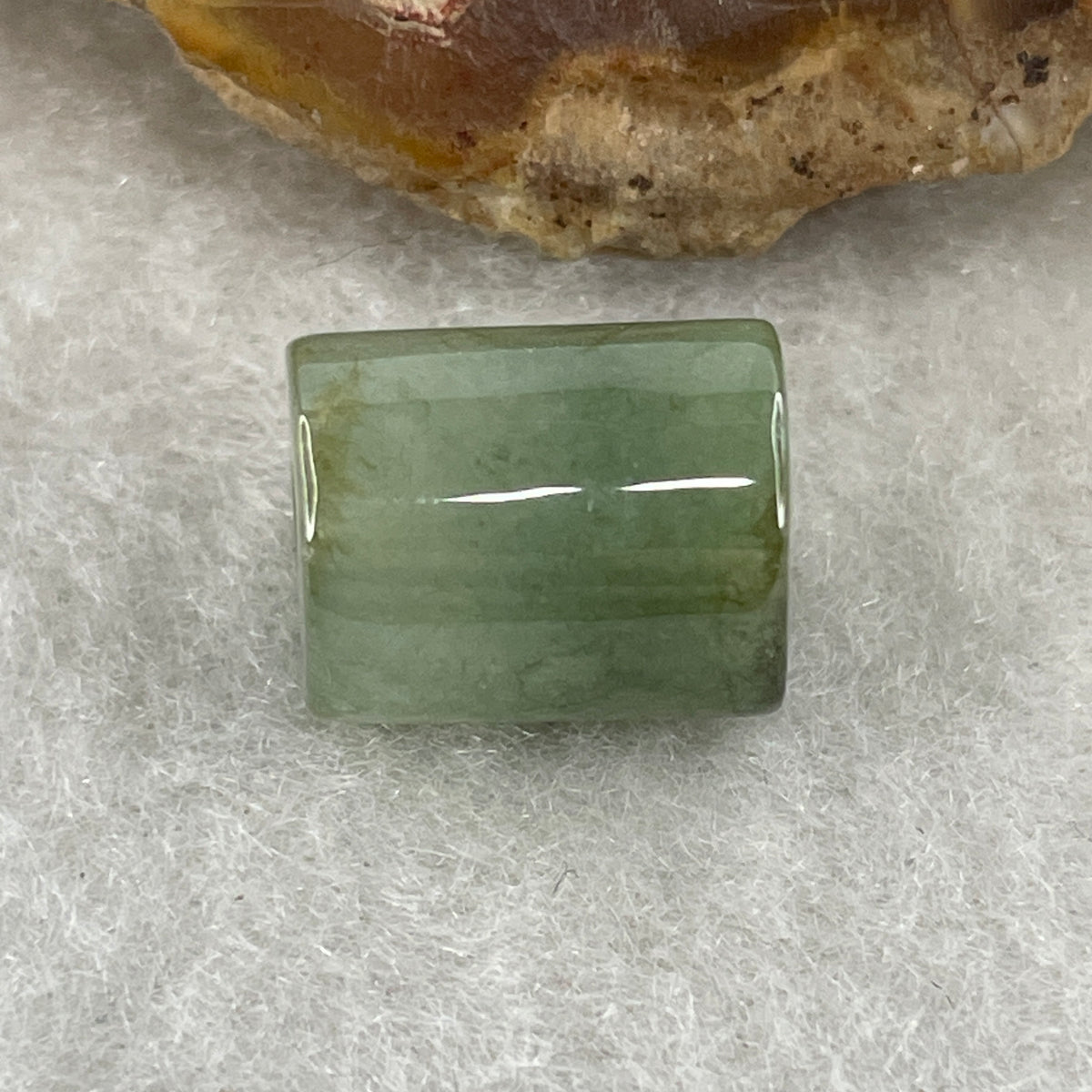Natural Type A Brownish Green & Green Jadeite Lu Lu Tong Charm Pendant |  Cylinder Smooth Fortune & Career Breakthrough (2.45g | 12.0 x 9.3mm) - Huangs Jadeite and Jewelry Pte Ltd