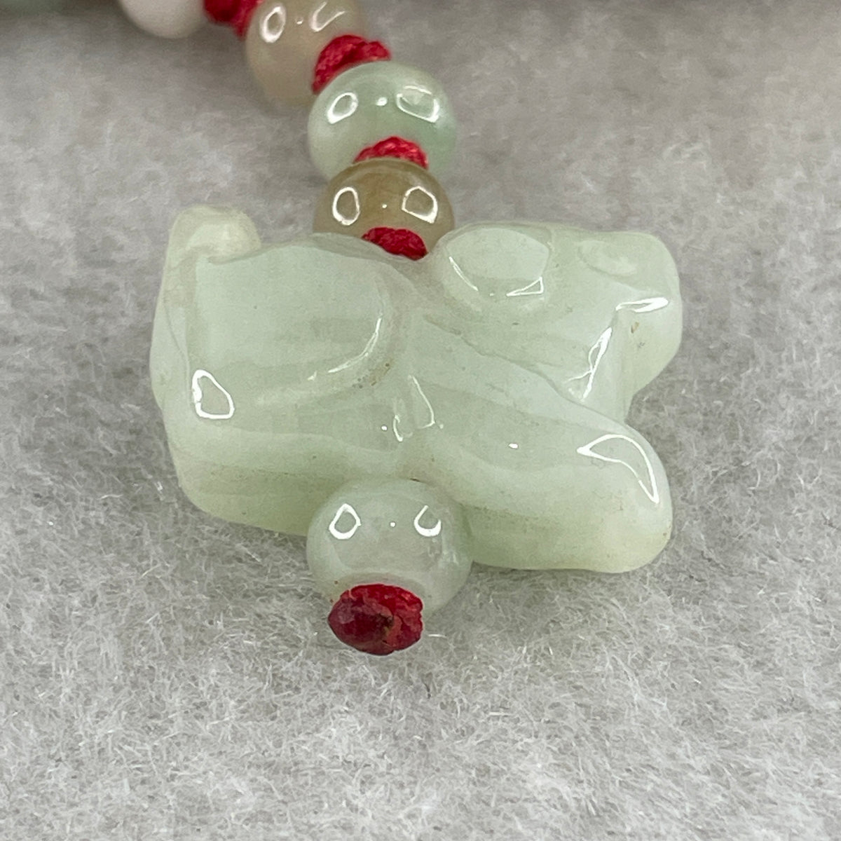 Natural Type A Light Green Jadeite Dog Charm | Chinese Zodiac Dog Loyalty, Wealth & Protection (5.38g | 18.6 x 14.4 x 7.9mm) - Huangs Jadeite and Jewelry Pte Ltd