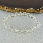 Natural Clear Quartz Beads with Inscription Bracelet 17.91g 15cm 8.4mm 23 Beads - Huangs Jadeite and Jewelry Pte Ltd
