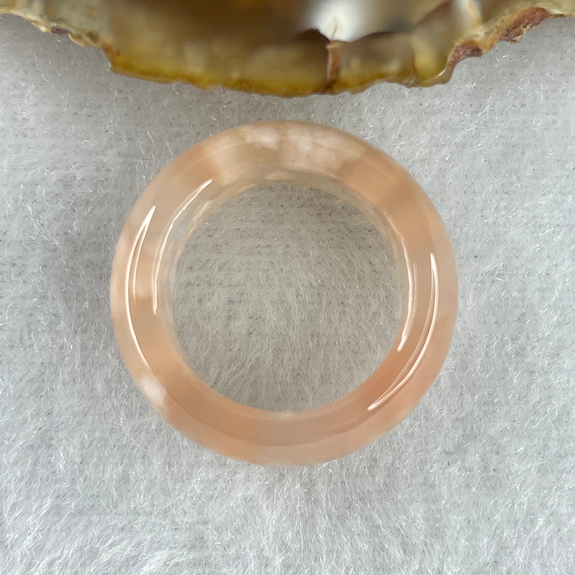 Natural Pinkish Flower Agate Ring 5.16g 9.5 by 4.0mm US 6.8 HK 15 - Huangs Jadeite and Jewelry Pte Ltd