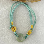 Type A Blueish Green Jadeite Ping An Kou String Bracelet 2.82g 15.2 by 5.1mm - Huangs Jadeite and Jewelry Pte Ltd