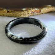 Type A Highly Translucent Black Grey Wuji Jadeite Baby Bangle 12.83g Internal Diameter 36.4mm 7.4 by 5.1mm - Huangs Jadeite and Jewelry Pte Ltd