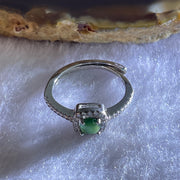 Natural Icy Jadeite with Crystals In S925 Sliver Ring (Adjustable Size) 2.22g 4.6 by 3.0mm - Huangs Jadeite and Jewelry Pte Ltd