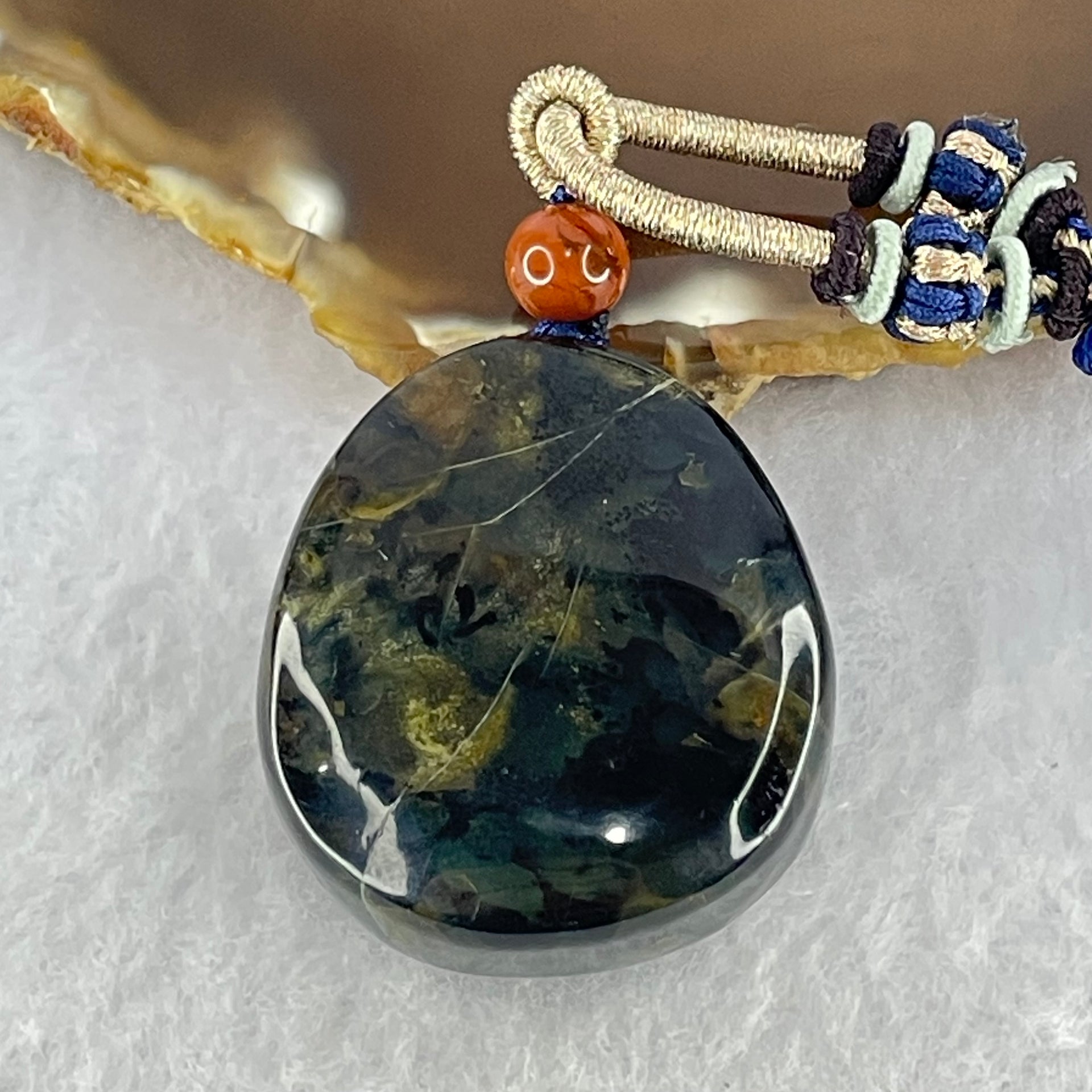 Natural Medicine Flower Amber Pendant 16.72g 36.2 by 32.5 by 17.5mm - Huangs Jadeite and Jewelry Pte Ltd