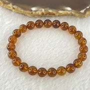 Natural Purple Honey Amber Beads Bracelet 天然紫蜜琥珀手链 6.00g 15cm 7.9mm 23 Beads - Huangs Jadeite and Jewelry Pte Ltd