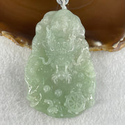 Type A Light Blueish Green (Sky Blue) Jadeite Double Sided Water Dragon Pendant 85.98g 79.4 by 51.9 by 13.7mm - Huangs Jadeite and Jewelry Pte Ltd