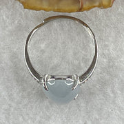 Type A Lavender Cabochon Jadeite in S925 Sliver Ring (Adjustable Size) 2.72g 13.6 by 10.4 by 6.0mm - Huangs Jadeite and Jewelry Pte Ltd
