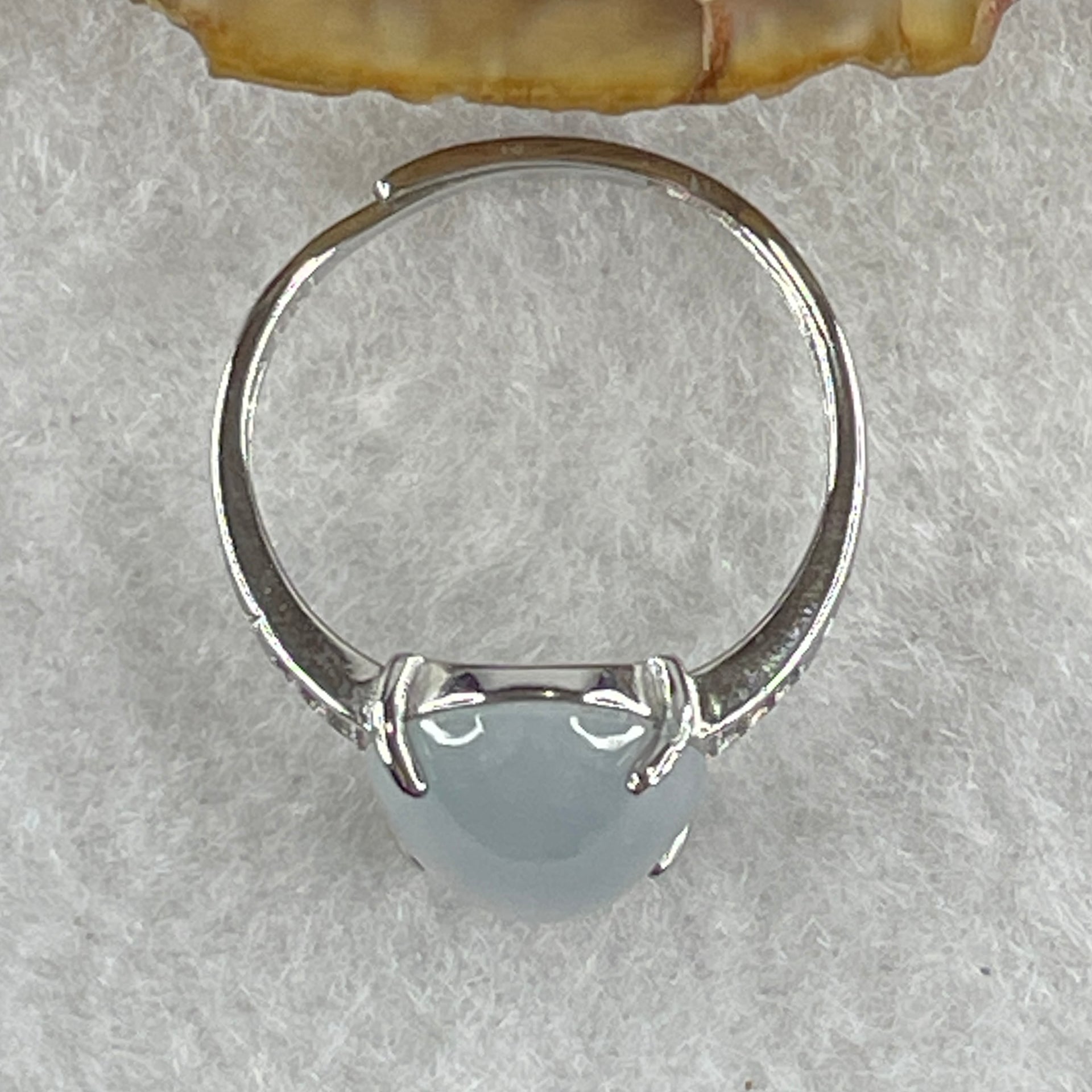Type A Lavender Cabochon Jadeite in S925 Sliver Ring (Adjustable Size) 2.72g 13.6 by 10.4 by 6.0mm - Huangs Jadeite and Jewelry Pte Ltd