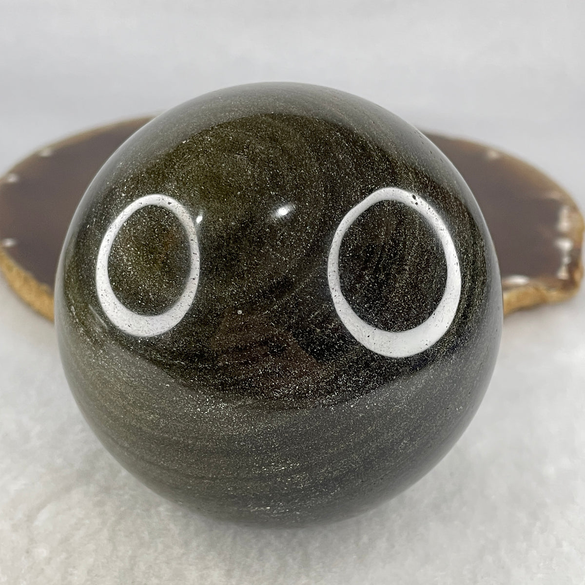 Natural Black Obsidian Sphere Ball Display with Wooden Stand | Volcanic Shield & Psychic Protection Orb (550.4g | 77.0x97.0mm |  Anchor, Negative Energy Absorber, Feng Shui Protection Shield & Mind Clarity Magnet)