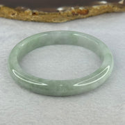 Type A Light Green with Lavender Jadeite Oval Bangle 28.33g Internal Diameter 52.1mm 9.5 by 6.5mm (Very Slight Internal Line) - Huangs Jadeite and Jewelry Pte Ltd