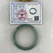 Certified Type A Semi Icy Blueish Green Jadeite Bangle 44.83g inner diameter 58.7mm 11.6 by 6.7mm (Perfect) - Huangs Jadeite and Jewelry Pte Ltd