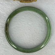 Type A Green and Dark Brown Patch Jadeite Bangle 33.95g Internal 59.3mm 9.1 by 7.1mm - Huangs Jadeite and Jewelry Pte Ltd