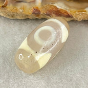 Natural Powerful Tibetan Old Oily Agate 3 Eyes Dzi Bead Heavenly Master (Tian Zhu) 三眼天诛 3.07g 20.1 by 10.3mm - Huangs Jadeite and Jewelry Pte Ltd