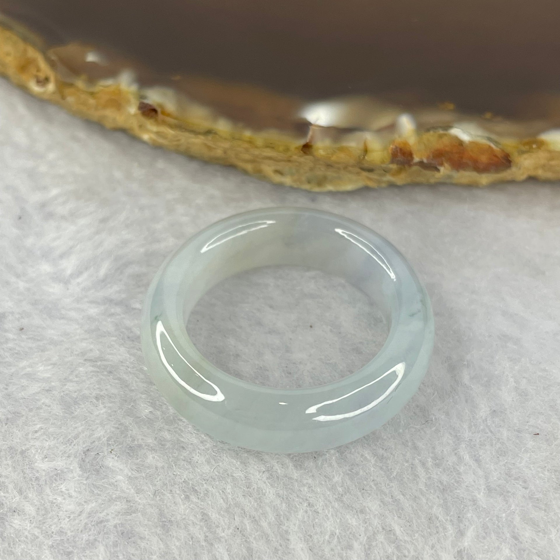 Type A Semi Icy Light Purple with Light Green Jadeite Ring 6.55g 7.4 by 4.8 mm US 10.5/ HK 23.5 (Perfect) - Huangs Jadeite and Jewelry Pte Ltd