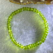 Natural Faceted Peridot Beads Bracelet 天然绿橄榄石手链 12.36g 15.5cm 5.9mm 51 Beads - Huangs Jadeite and Jewelry Pte Ltd