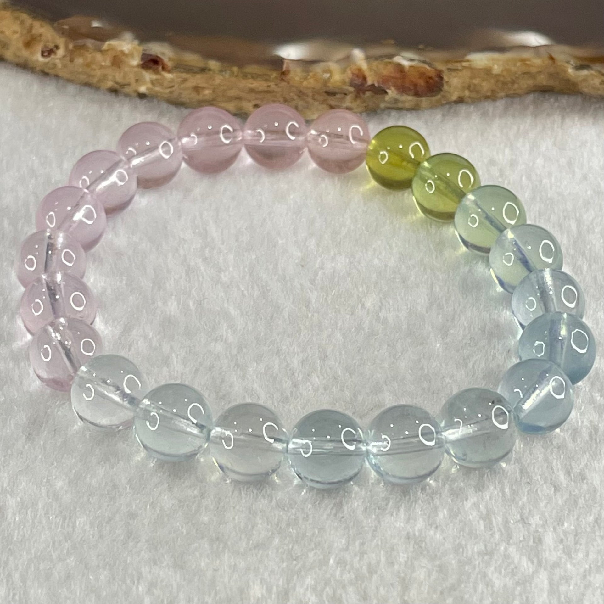 Very Very High Grade Transparent Natural Morganite Beryl Beads Bracelet 19.62g 15.5cm 8.8mm 22 Beads - Huangs Jadeite and Jewelry Pte Ltd