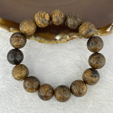Natural Wild Vietnam Black Kynam Qi Nan Chen Xiang Mu Agarwood Beads Bracelet (Sinking Type 沉水) 天然野生越南黑奇南沉香珠手链 19.70g 18cm 14.2 mm 15 Beads - Huangs Jadeite and Jewelry Pte Ltd
