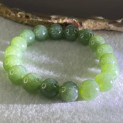 Type A Burmese Icy Oily Green Jade Jadeite Bracelet 39.07g 10.8mm bead 18 beads 16cm - Huangs Jadeite and Jewelry Pte Ltd