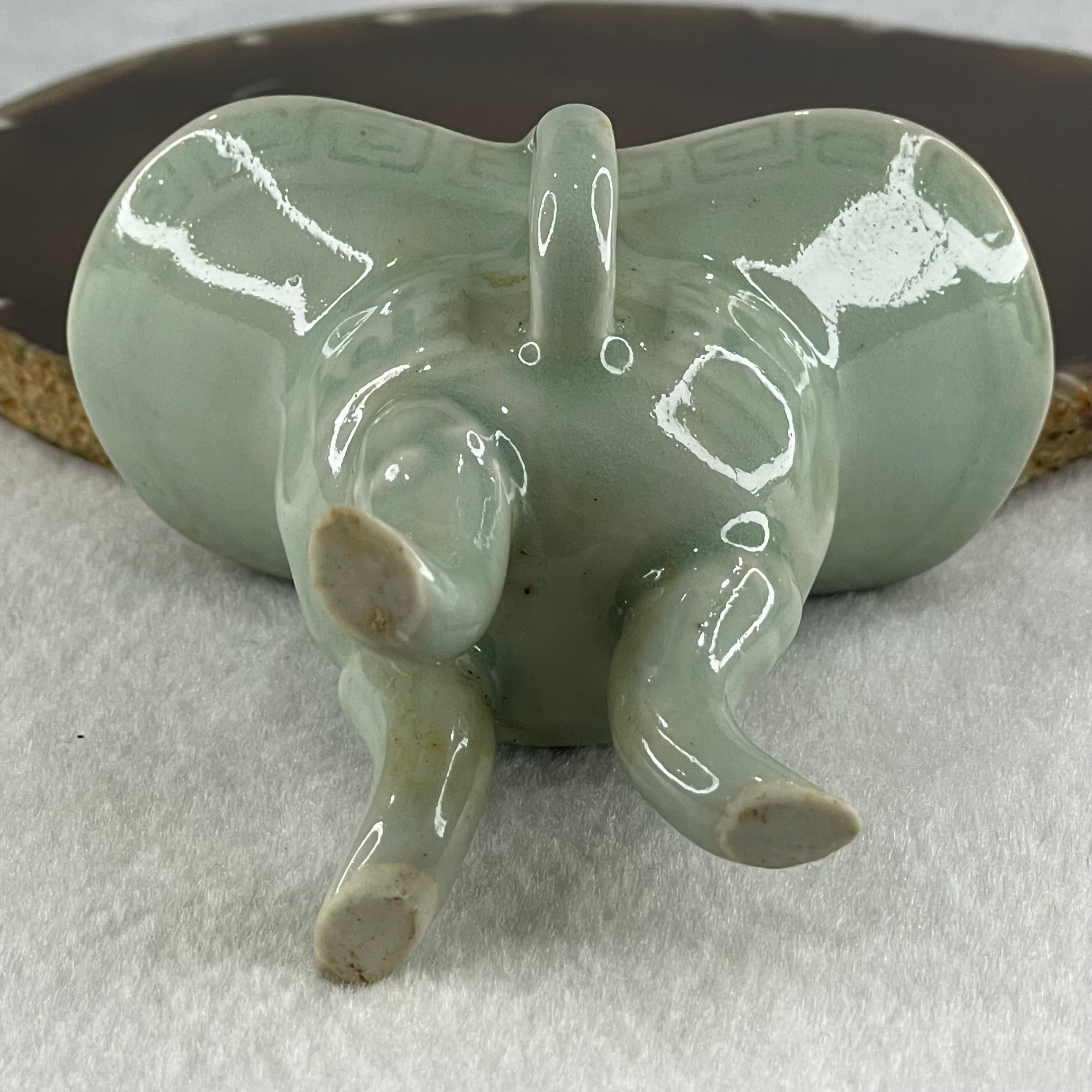 Light Blueish Green Porcelain Wine Cup Display 79.57g 87.7 by 52.9 by 71.0mm - Huangs Jadeite and Jewelry Pte Ltd