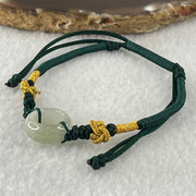 Type A Faint Green Jadeite Ping An Kou String Bracelet 2.98g 15.1 by 6.5mm - Huangs Jadeite and Jewelry Pte Ltd