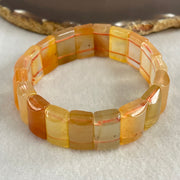 Good Grade Natural Orange Ferruginous Quartz Shou Pai Bracelet 53.55g 18cm 18.6 by 11.4mm 19 Pieces - Huangs Jadeite and Jewelry Pte Ltd