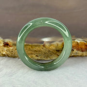 Type A Oily Green Jadeite Ring 3.19g 5.0 by 4.0mm US8.25 HK18 - Huangs Jadeite and Jewelry Pte Ltd