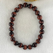 Natural Red Tiger's Eye Quartz Beads Bracelet 17.38g 15cm 8.3mm 23 Beads - Huangs Jadeite and Jewelry Pte Ltd