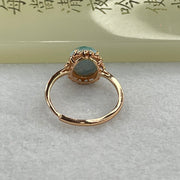 Natural Larimar in S925 Silver Rose Gold Color Ring (Adjustable Size) 1.94g 9.2 by 4.5mm - Huangs Jadeite and Jewelry Pte Ltd