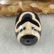 Natural Powerful Tibetan Old Oily Agate Double Bodhi Tree Dzi Bead Heavenly Master (Tian Zhu) 菩提树天珠 4.35g 17.4 by 12.9mm - Huangs Jadeite and Jewelry Pte Ltd