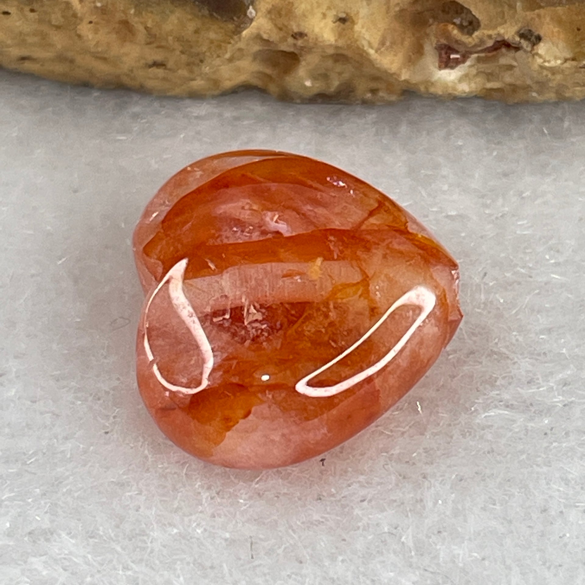 Natural Ferruginous Quartz Heart Shape Charm 1.81g 13.0 by 14.3 by 6.6mm - Huangs Jadeite and Jewelry Pte Ltd